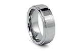 Tungsten Carbide Faceted Beveled edges Ring 8mm