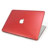 Produkt-Bild: Incutex Hardcase Schutz H&uuml;lle Protector Schutzh&uuml;lle Cover Case Notebookh&uuml;lle Hartschale MacBook Air 11" / 11,6 Zoll Notebook Hartschalenkoffer Crystal Case Etui Tasche Unibody Transparent Rot, Aussparung f&uuml;r Apple Logo