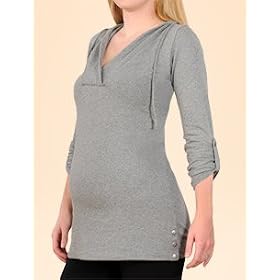 Buy A Pea in the Pod: 3 4 Sleeve Hooded Maternity Tunic by A Pea in the Pod