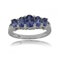 White Gold Birthstone Ring Elegant Tanzanite & Diamonds