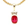 14K Yellow Gold Ruby and Diamond Pendant