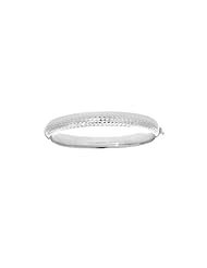 Silver With Rhodium Finish 7.5" Tube Oval Bangle