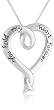Sterling Silver "You Hold My Heart Forever" Open Heart Pendant Necklace, 18"