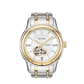 Bulova #96A110 Men's Stainless Steel Partial Skeleton Automatic Watch