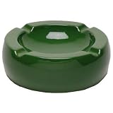 Oversized Hi-Gloss Green Ceramic Round Cigar Ashtray