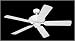 Montecarlo Ceiling Fans Cozumel Model 5CZ52WH in White. Wet rated indoor/outdoor fan.