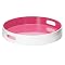 Round Wood Tray - Pink Lacquer