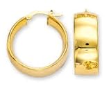 14k Yellow Bold Mirror Hoop Earrings