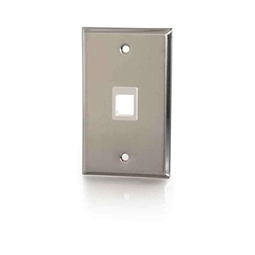 C2G / Cables to Go 37093 1-Port Single Gang Multimedia Keystone Wall Plate (Stainless Steel)