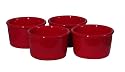 Chantal Ceramic Set of Four 1 Cup Ramekins, Glossy Red