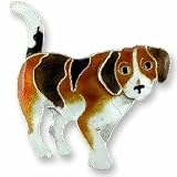 Clearly Charming Beagle Sterling Silver and Enamel Pin