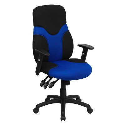 Flash Furniture High Back Ergonomic Black and Gray Mesh Task Chair with Adjustable Arms