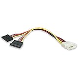 StarTech.com 12-Inch LP4 to 2x SATA Power Y Cable Adapter