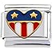 I LOVE AMERICA HEART FLAG Italian Charm
