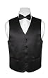 BOY'S Solid BLACK Color Dress Vest BOWTIE Set