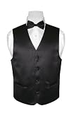 BOY'S Solid BLACK Color Dress Vest BOWTIE Set