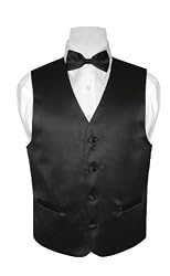 BOY'S Solid BLACK Color Dress Vest BOWTIE Set