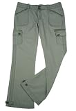 Women's Vintage Look Low Cut Pants in Washed Olive
