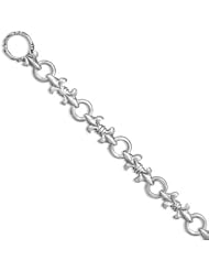 Sterling Silver Versant Fleur- de -lis Toggle Bracelet - 7 Inch