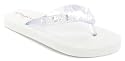 Platino "Hailey" Girls Toe Post Flip-flops With Jewels - White
