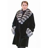 Sheared Mink Fur Jacket - Chinchilla Trim Stroller by Jackets