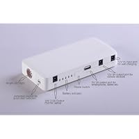 LuguLake 12000 mAh Multi-function 12V 400Amp Portable Jump Starter with LED Flashlight, Power Bank / Pack exteral power Battery, 12V Car Battery Charger, Output 5V/12V/19V, White