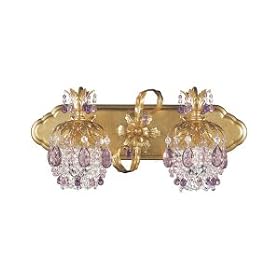 Schonbek 1255-26AM Rondelle 2 Light Bath Vanity Light in French Gold with Amethyst crystal by Schonbek Worldwide Lighting