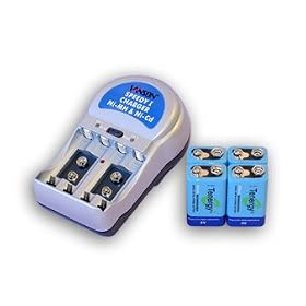 V3969A1 Plug-in Type Speedy NiMH & NiCd Charger with 4 pcs 9V 250mAh NiMH Rechargeable Batteries