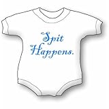 Spit Happens, Blue Bib and Onesie