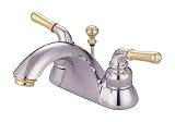 Elements of Design EB2624 4 Centerset Bathroom Faucet, Chrome/Polished Brass