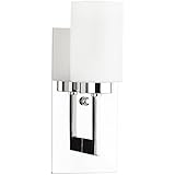 Linea di Liara Brio Polished Chrome One-Light Wall Sconce Lamp with Frosted Glass Shade LL-WL151-PC
