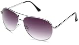 XOXO Women's Venezia Aviator Sunglasses,Silver Frame/Gradient Smoke Lens,one size
