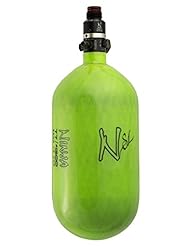 Sports: Ninja Paintball Carbon 4500 Tanks with Pro V2 Regulators (Super Lite Lime w/STD Adj. Reg, 77ci) - Ninja