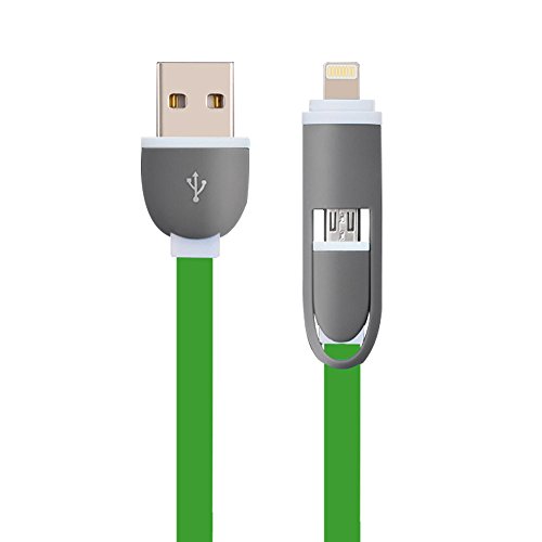 Generic 2 in 1 USB Charging Cable DATA SYNC Cable for ISO and Android : 3.3 Feet / 8 colors (Green)