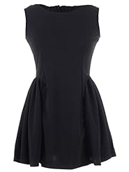 Floral Print Peplum Sheer Lace Sleeveless Skater Dress 