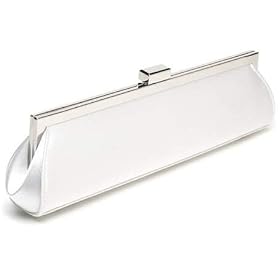 Satin long clutch, Metal frame, Evening Bag - Amya (71 20632)
