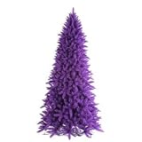 Vickerman – 7.5′ x 52″ Purple Ashley Spruce Purple and Clear Lights Christmas Tree (K882776) 15394 750