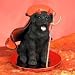 Labrador Retriever Little Devil Dog Figurine - Black