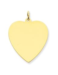 14k Plain .027 Gauge Engravable Heart Disc Charm