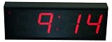 Time Machines Precision Digital POE Clock 4" x 4 Red Digits, Black Case