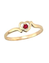 14K Gold 3 1/2 Childrens Genuine January Birthstone Ring - Garnet