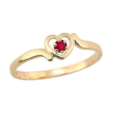 Cheap Girls Jewelry 14K Gold 3 1/2 Childrens Genuine January Birthstone Ring - Garnet For Sale