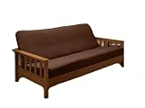 TexStyle Peachskin 1-Piece Zippered Futon Cover, Chocolate