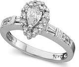 5/8 ctw Pear Cut Diamond Engagement Ring