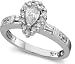 5/8 ctw Pear Cut Diamond Engagement Ring