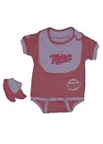 Minnesota Twins Pink Creeper with Bib and Booties