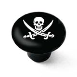 Jolly Roger Pirate Flag Decorative High Gloss Ceramic Drawer Knob
