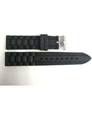 20MM BLACK SILICONE JELLY RUBBER TRENDY FASHIONABLE SPORT WATCH BAND FITS MANY BRANDS