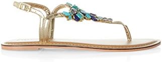 Accessorize Womens Alethia Stone Thong Sandals Size US 7 Shoe Blue