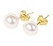 Authentic Freshwater Pearl Stud Earrings for Women, Mom, Teen Girls or Girls - Real 8mm Set with Gold